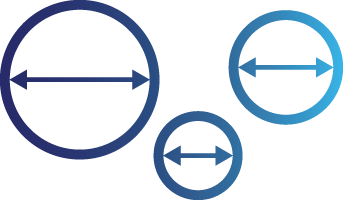 Range of probe sizes
